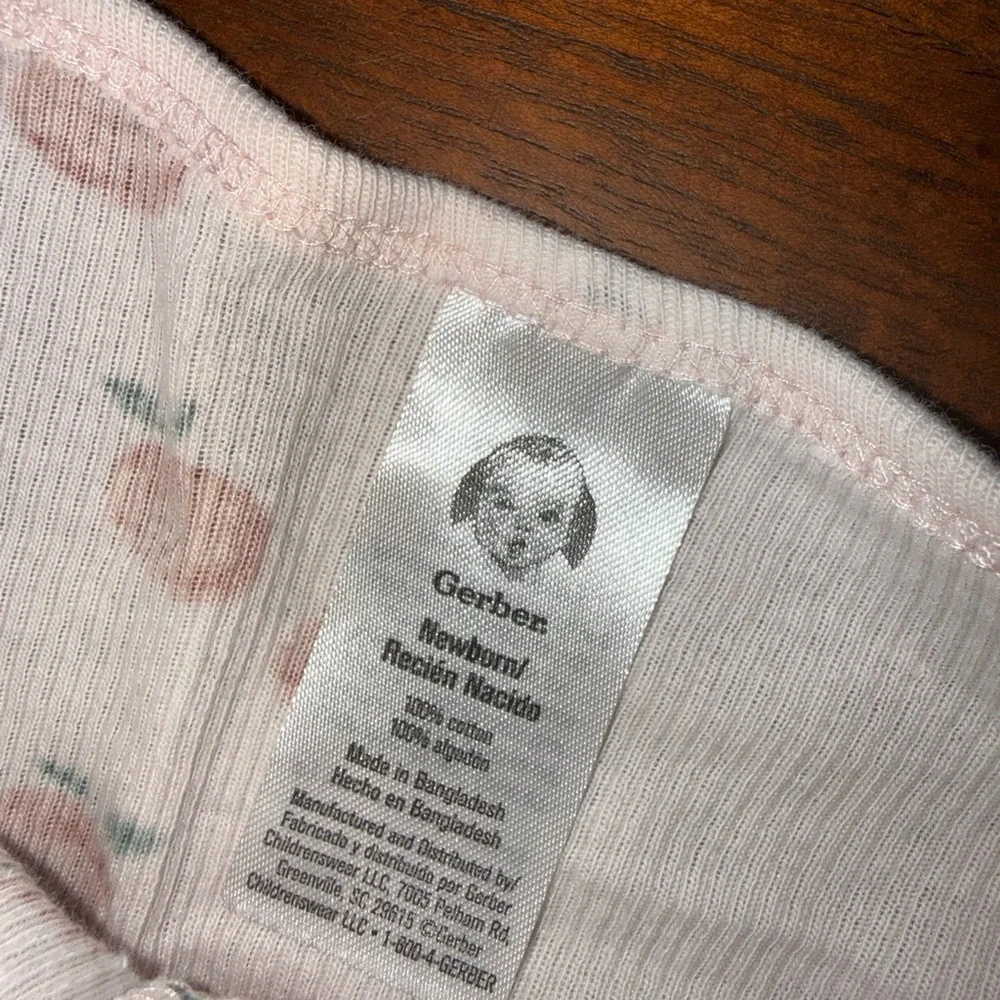 Carter's White‎ and Pink Floral Footie